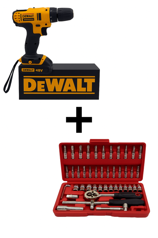 ¡OFERTA EXPLOSIVA¡ LLAVE DE IMPACTO DEWALT PRO 2.0 + 2 Baterías Power 48V + CARGADOR RÁPIDO 4.1 +🎁¡REGALO! Kit de Herramientas PRO(46 Pzs) ¡45% OFF!⏳🛑